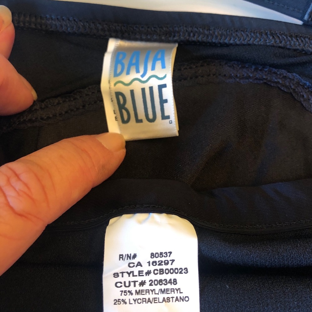 🍋EUC BAJA BLUE~BLACK BIKINI WITH SILVER DETAIL - Picture 7 of 9
